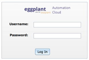 Eggplant Automation Cloud login page