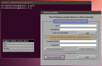 Linux上のTeam License Serverパネル