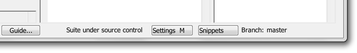 The eggPlant Functional Suite window status bar with a suite under source control