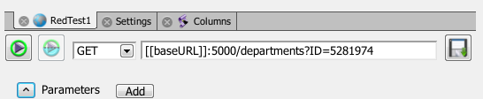 The address bar in the Eggplant Functional API Test Editor showing suite variable substitution