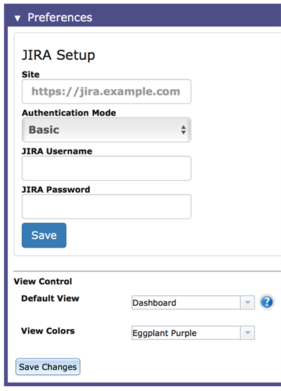 Preferences panel on the Eggplant Manager Account Settings page