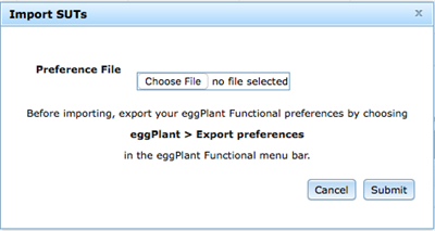 Import SUTs from Eggplant Functional window in Eggplant Automation Cloud