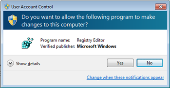 Registry Editor permissions panel