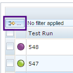 The filter button on the left side of the table view of the Eggplant Manager Results page