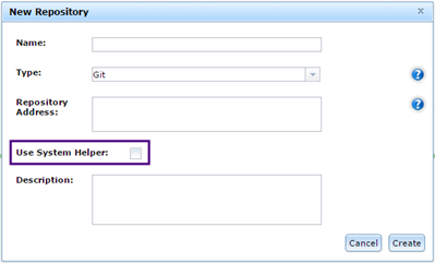 System Helper in repository window