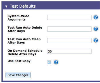 Test Defaults panel in Eggplant Manager System Preferences