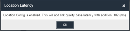 Location latency pop-up window in Eggplant Network