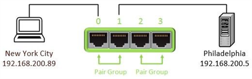 Port properties for dual-hop emulation in Eggplant Network