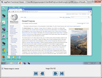 The Eggplant Functional Viewer in Review mode in Eggplant Performance Test Controller