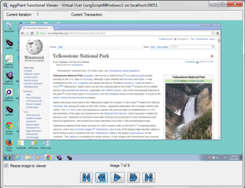 The Eggplant Functional Viewer window in Eggplant Performance Test Controller