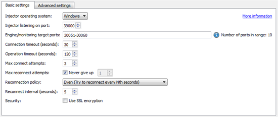 The Create an Injector Family wizard in Eggplant Performance Studio
