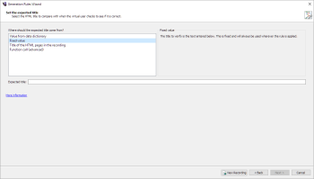 Set expected title page when Verify Title rule is selected in the Rules Generation Wizard