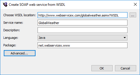 Creating a web service application under test in Eggplant Performance Studio
