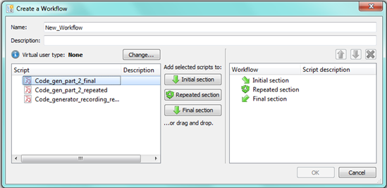 The Create a Workflow dialog box in Eggplant Performance Studio