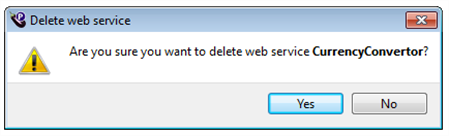 Delete web service confirmation dialog box in eggPlant Performance Studio