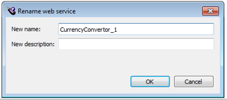 Rename web service dialog box in eggPlant Performance Studio