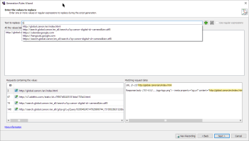 Enter Values to Replace page in the Rules Generation wizard