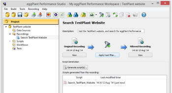 Filtering hosts dialog window