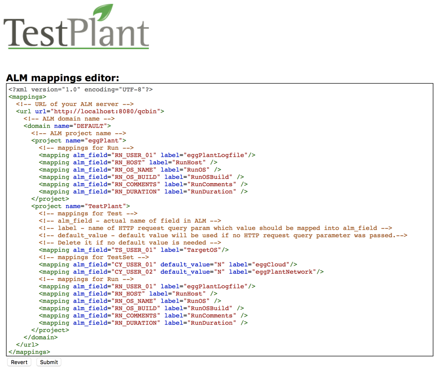 Configuring multiple projects in the mappings file