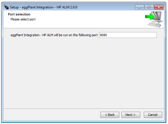 HP Eggplant Integrations Setup Wizard Select Port panel