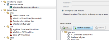 Monitoring add from template button