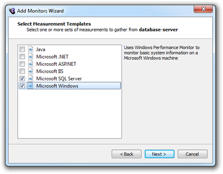 Select Measurement Templates wizard