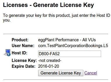 Populated Generate License Key