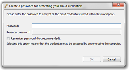 Add a password for cloud credentials in Eggplant Performance