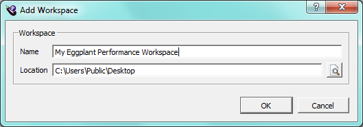The Add Workspace dialog box