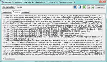 The Request tab in the recorder showing the requests captured for the "selectResult" transaction