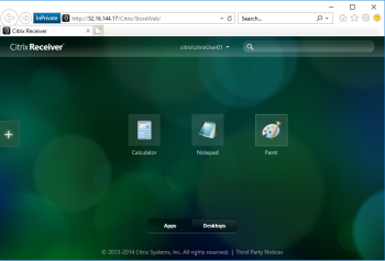 Use the StoreFront Page to choose a supported App or Desktop. 