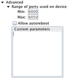 The Advanced section of the Android Gateway Settings sidebar