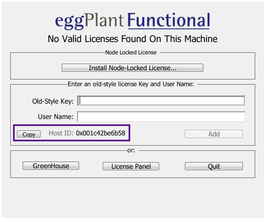 Find Host ID on the licensing splash screen