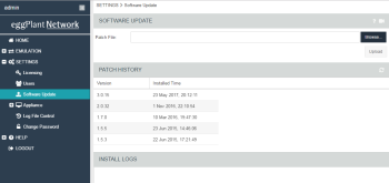 Software Update window in Eggplant Network