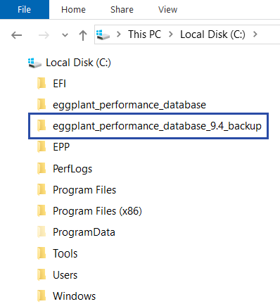 Analysis database backup