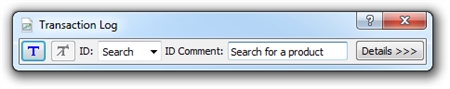 The Transaction Log toolbar