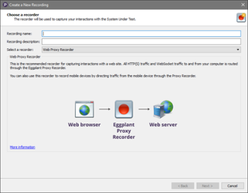 Choose a Recorder panel in the Create a New Recording Wizard