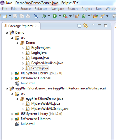 Project explorer in Eclipse SDK