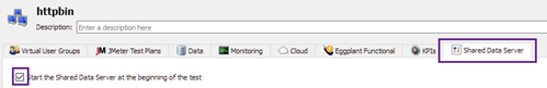 Setting the &quot;Start the Shared Data Server at the beginning of the test&quot; checkbox