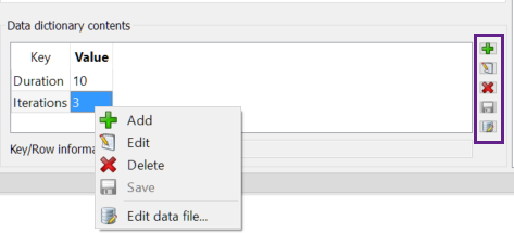 Editing a data dictionary in Eggplant Performance Studio