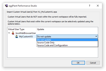 Import existing virtual user