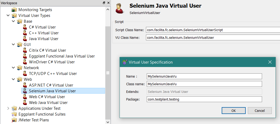 Create a custom Selenium Java Virtual User
