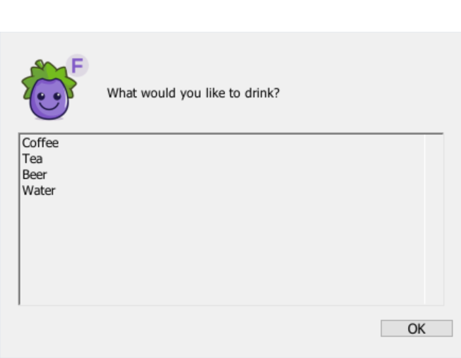 What would you like to drink? answer panel