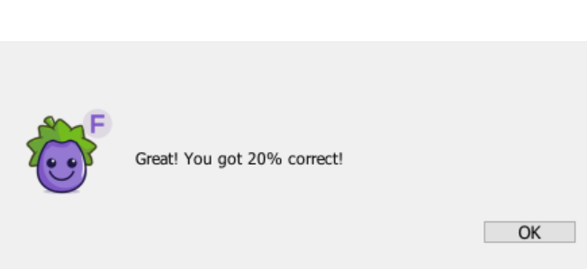 Great! You got 20% correct! Answer panel