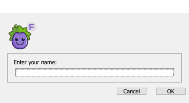 Ask panel displaying Enter your name text