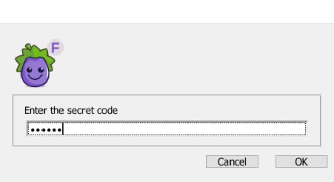 ask panel asking for user to Enter the secret code