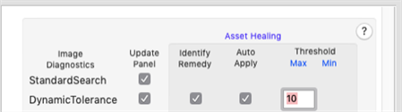 The Run preferences panel, showing Auto Apply enabled for Asset Healing