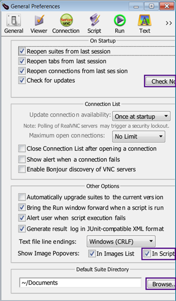 Eggplant Functional Preferences tab at 125% magnification in Windows 7