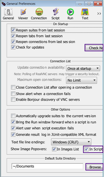 Eggplant Functional Preferences tab at 125% magnification in Windows 7