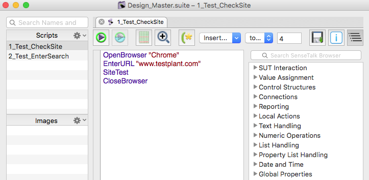 Running tests from a primary suite